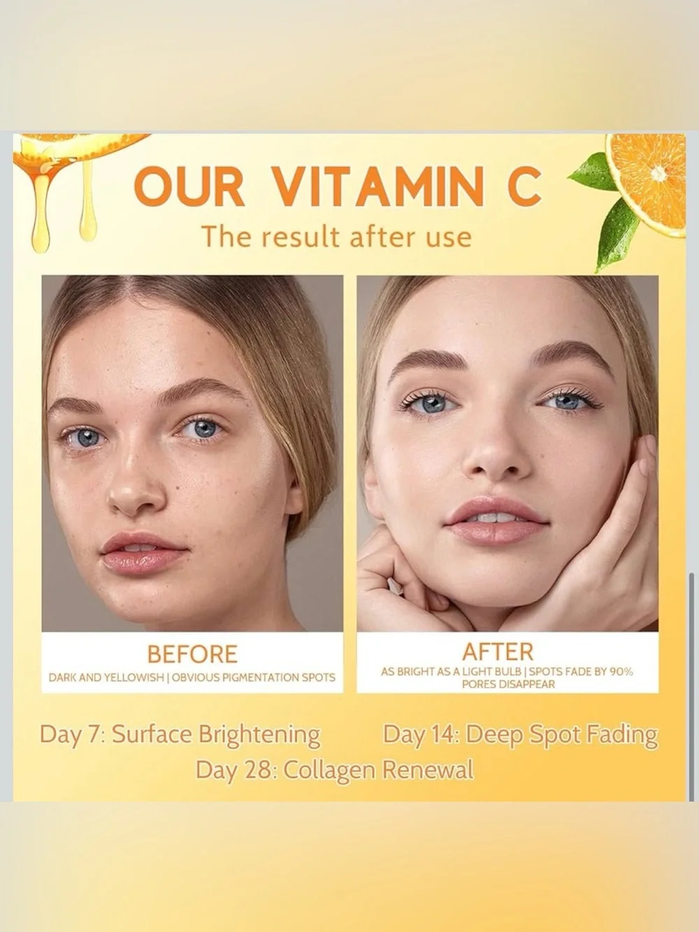Vitamin C Facial Serum with Hyaluronic Acid - Orange